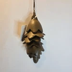 Rustic Cast Iron Garden Yard Art 6 Inch Pine Cone Shaped Wind Chime- 12 W/chain. Fixed Price $24.95.