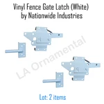 Vinyl Fence Gate Latch (white) By Nationwide Industries, New, Free Ship Lot Of 2. Fixed Price $48.00.