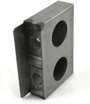 Gate Lockbox Double Hole Weldable Steel 6 7/8" 4 1/2" Unpainted. Fixed Price $30.00.