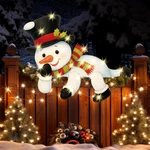 Christmas Fence Peeker Decoration Snowman Garden Yard Sign With Light. Fixed Price $11.30.