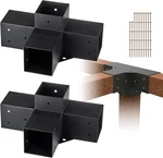 Vevor 4X4 Pergola Bracket Kit 2-PC Heavy-duty 4-WAY Corner Post Base. Fixed Price $53.99.