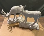 Heavy Metal White Deer Set Approximately 6 Tall. Fixed Price $18.00.