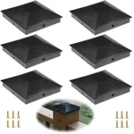 6 Pcs 4X4 Caps For 3.5"X3.5" Wood Fence Post, Pp Plastic Deck Black. Fixed Price $21.99.