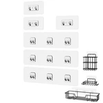 Jovware Shower Caddy Adhesive 1+3 Wire 6 Pack, Transparent Hooks 10". Fixed Price $11.90.
