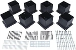 8 Pcs 6X6 Post Base Brackets Heavy Duty Wood Fence Anchor Black Steel. Fixed Price $127.99.