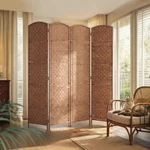 Homcom 4 Weave Panel Room Divider Privacy Folding Screen Diamond Decor Natural. Fixed Price $86.99.