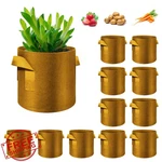 Whatwears 12 Pack 3 Gallon Plant Grow Bags Brown Fabric Pots With Handles. Fixed Price $27.99.