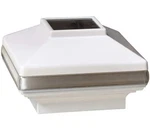 Veranda Solar Powered Pyramid 5" X Fence Post Cap White Vinyl Nib. Fixed Price $14.40.