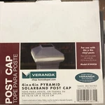 Veranda 4 In. X White Vinyl Solar-powered Pyramid Fence Post Cap. Fixed Price $14.95.
