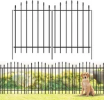32" Metal Garden Fence - 12FT Dog Barrier Panels, No Dig, Arch Black. Fixed Price $146.99.
