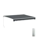 Aleko Retractable Motorized Patio Awning 12 X 10 Feet Grey Sun Shade Canopy. Fixed Price $499.00.