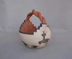 Old Zuni Deer Pot - Tracks 6" Tall X 5" Across. Fixed Price $275.00.