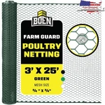 Plastic Poultry Netting Lightweight Animal Fencing Garden Protection 25FT 3FT Us. Fixed Price $31.69.