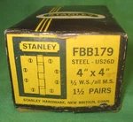 Stanley Hardware Door Hinges FBB179 Steel Nickel Finish 4"X4" Box W/ Screws. Fixed Price $15.00.