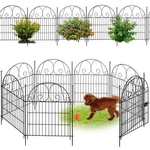 8 Pannels Garden Fence Animal Barrier Decorative With Gate No Dig Fencing. Fixed Price $93.28.
