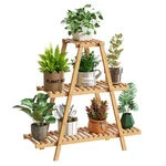 Ghwie Plant Stand Indoor Shelf Outdoor Bamboo Rack, 3 Tiers Ladde.... Fixed Price $50.60.