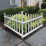 ZP19007 No Dig Vinyl Corner Picket Unassembled Accent Fence, 42" X 30", White. Fixed Price $109.99.