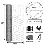 Garden Zone 183615 20 Ga. Galvanized Steel Poultry Netting H In. X 150 Ft.. Fixed Price $61.20.