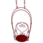 Wrought Iron Red Garden Swing Outdoor Hanging Victorian Metal. Fixed Price $627.00.