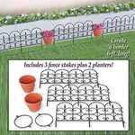 Skymall Decorative 5 Piece Garden Border Fence And Planter Set. Fixed Price $29.99.