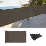 35IN Balcony Fence Privacy Deck Patio Windscreen Fabric Shade Cover Brown. Fixed Price $25.99.