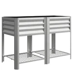 Raised Garden Galvanized Steel,with Storage Shelf,bed LINER,31.5"HIGH,SILVER. Fixed Price $90.19.