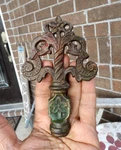 Antique Cast Iron Finial Ornate Architectural Fence Lamp. Fixed Price $49.99.