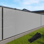 6' Tall Gray Privacy Fence Screen Anti-uv Shade Permeable Fabric With Grommet. Fixed Price $495.99.