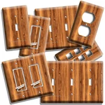Rich Walnut Wood Grain Texture Style Light Switch Outlet Wall Plates Home Decor. Fixed Price $17.09.