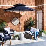 Safavieh Outdoor Collection Athens 9-FOOT Double Top Crank Umbrella. Fixed Price $178.97.