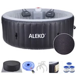 Aleko Round Inflatable 4 Prs Hot Tub 211 Gallon 120 Bubble Jets Black Diamond. Fixed Price $491.18.