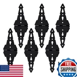Home Master Hardware 8IN Heavy Duty Gate Hinges Black 6 Pack Wood Fence Barn Pat. Fixed Price $59.06.