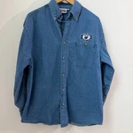 Spike Sports Penn State Nittany Lions Denim Button Down Shirt Mens Large Blue. Fixed Price $29.00.