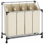 Laundry Sorter 3/4 Bags Basket Washing Clothes Bin Steel Cream/black Vidaxl. Fixed Price $63.99.