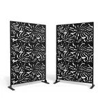 Uixe 76 In. Galvanized Steel Garden Fence Outdoor Privacy Screen. Fixed Price $467.04.