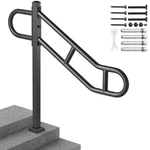 Vevor Single Post Handrail For Outdoor 1-3 Step 40.5" Stair Floor Mount. Fixed Price $59.99.