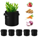 5 Pack Gallon Grow Bags, Heavy Duty Thickened Nonwoven Fabric Pots With Han.... Fixed Price $19.86.