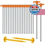 Avoforest 22PK 9.8" Orange Heavy Duty Non-rust Galvanized Steel Tent Stakes. Fixed Price $35.07.