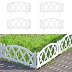 Sungmor Garden Fence 4PC Plastic White Picket Lawn Flowerbed Edging Border Decor. Fixed Price $39.99.