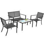 Costway 4 Pcs Patio Furniture Set Sofa Coffee Table Steel Frame Garden. Fixed Price $149.99.