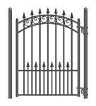 Aleko Prague Style Ornamental Steel Garden Pedestrian Gate 5'X4' Black. Fixed Price $1199.00.