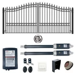 Aleko London Style Steel Gate 14 Feet Dual Swing Driveway With Opener. Fixed Price $2639.20.