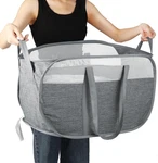 Collapsible Laundry Baskets, Tear Proof Pop Up Horizontal, Gray. Fixed Price $20.39.