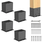 Pcs BASE,4"X 6"POST BRACKETS(ACTURL3.6 X5.6), Heavy Duty Black Metal P.... Fixed Price $60.99.