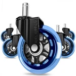 Office Chair Casters 3 In Rubber Wheels Set 5 Replacement Blue Roller. Fixed Price $33.95.