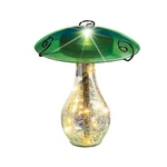 Collections Etc Led Lighted Glass Mushroom Solar Powered Garden Stake, Green. Fixed Price $22.99.