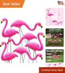 Durable Pink Flamingo Lawn Statues With Galvanized Steel Legs - Set Of 2. Fixed Price $12.94.