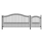 Aleko Paris Style Steel Single Driveway Gate 12 Ft With Pedestrian Black. Fixed Price $2899.00.