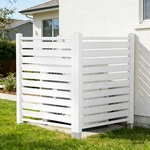Slsy Vinyl Air Conditioner Fence Privacy Screen 42" X 38"W Trash Can Enclosure. Fixed Price $125.99.