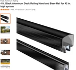 New Peak Aluminium 4 Black Hand Base Rail Kit Outdoor Deck 50101. Fixed Price $76.70.